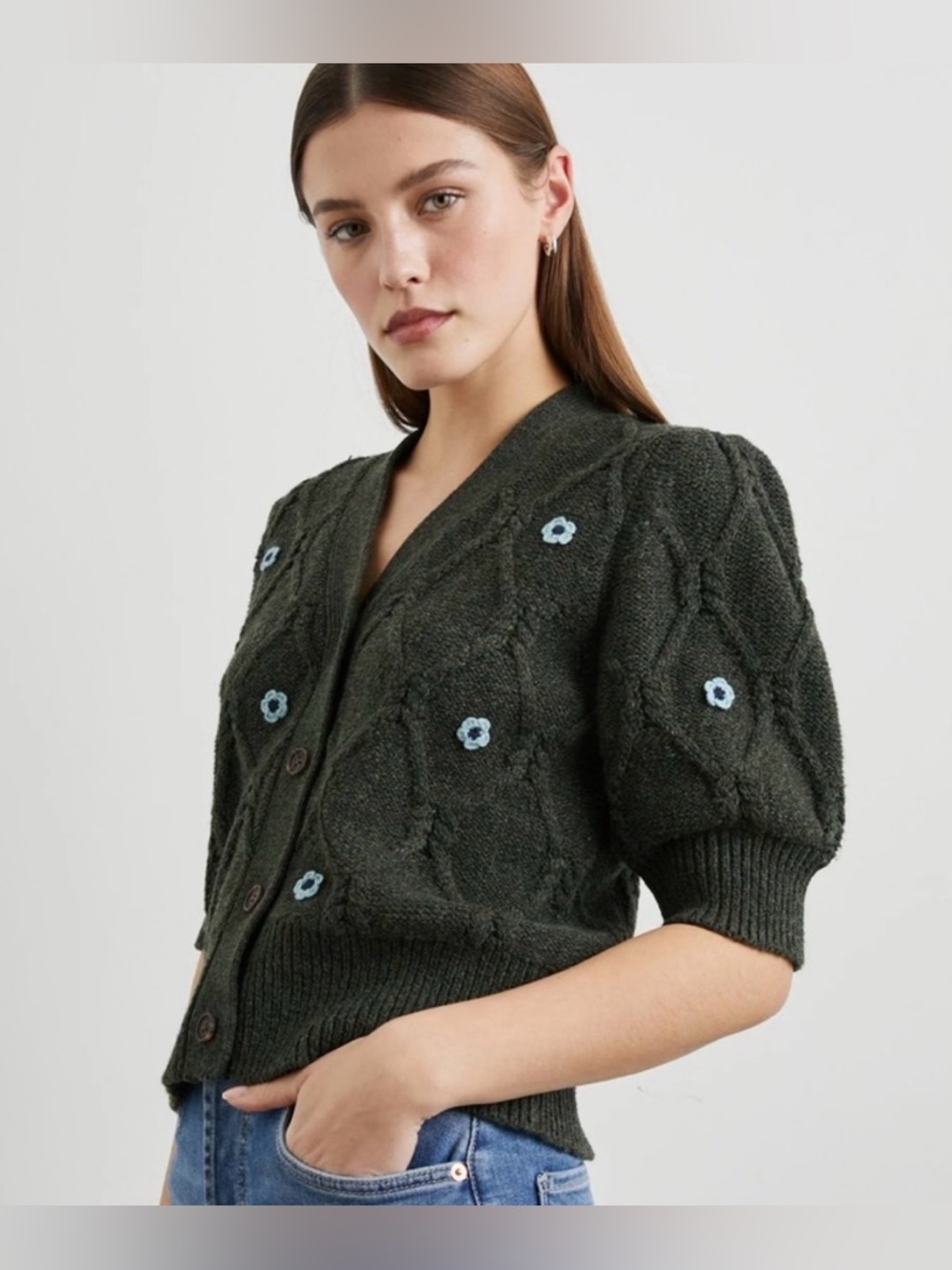 Rails Isla Cardigan Forest Daisies EUC (Size M)
